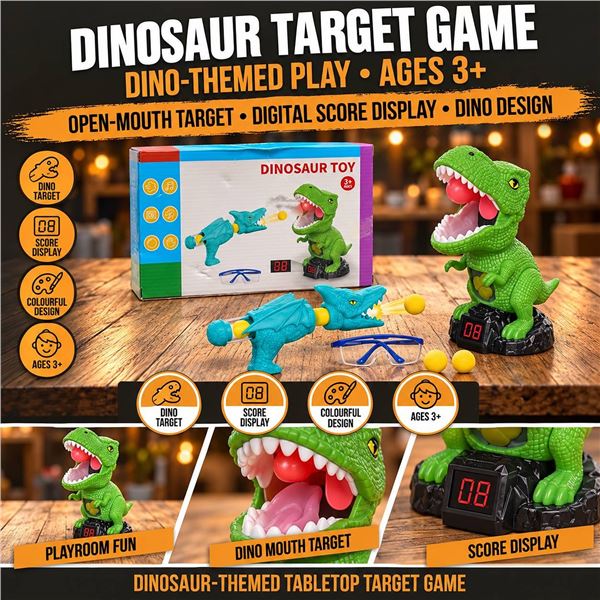 Dinosaur Toy Shooting Game Set with Goggles