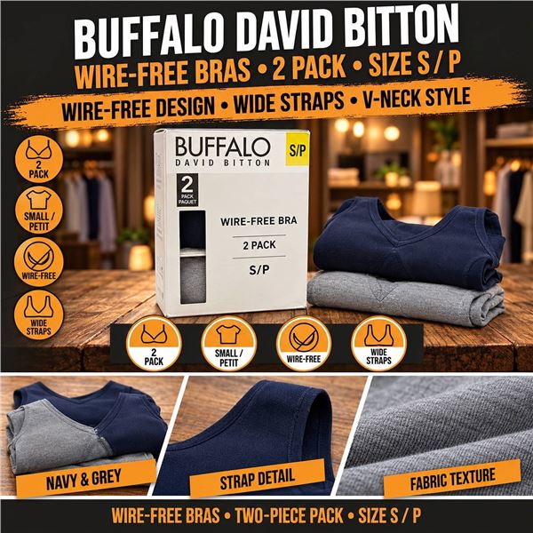 Buffalo David Bitton 2 Pack Wire-Free Bra S/P