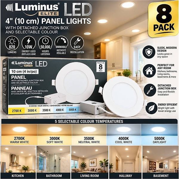 Luminus LED Panel 4in 8-Pack Selectable Colour