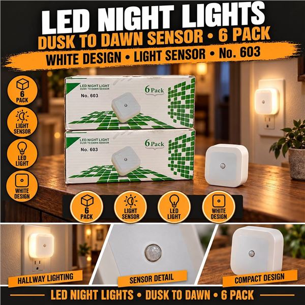 LED Night Light Plug-In 12-Pack White