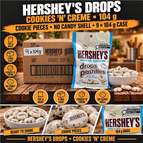 Hershey's Drops Pastilles 9 x 104g Bags
