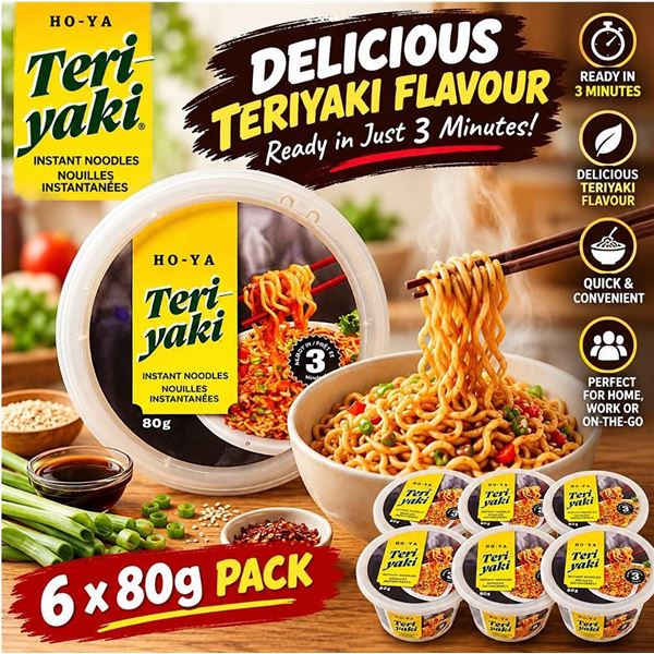 HO-YA Teriyaki Instant Noodles 6 Bowls