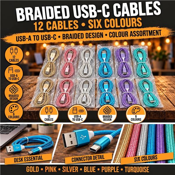 10 Braided USB Charging Cables