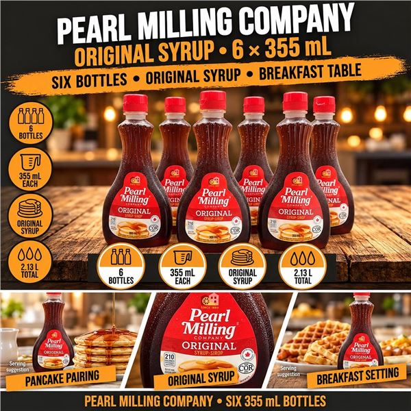 Pearl Milling Original Syrup 6 Bottles 355ml