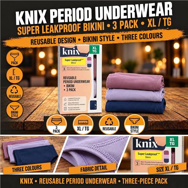 Knix Super Leakproof Bikini XL 3 Pack