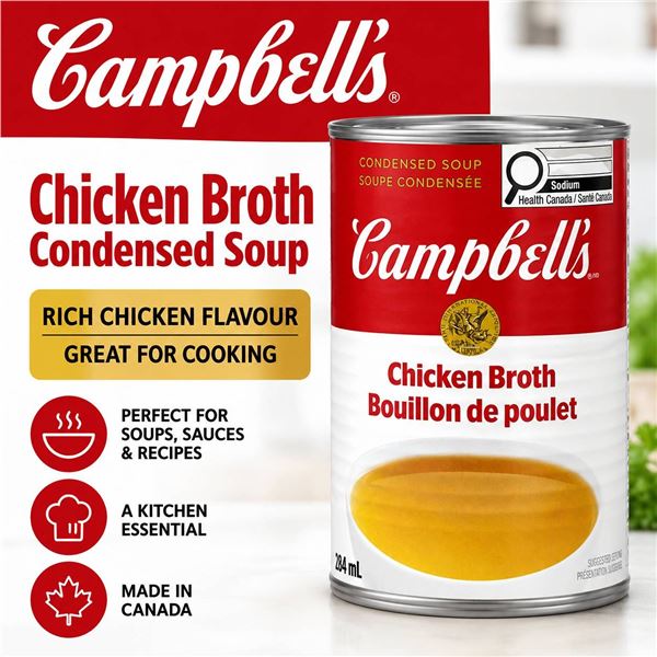 Campbell's Chicken Broth 12 x 284ml Can