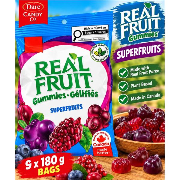 Real Fruit Superfruits Gummies 9 x 180g