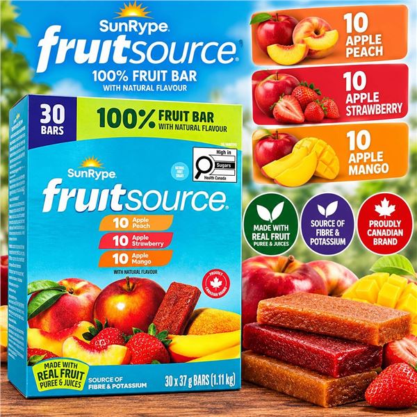 SunRype FruitSource Fruit Bar 30 Pack