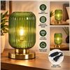 Image 1 : Feasey Green Glass Table Lamp, Dimmable Plug-In