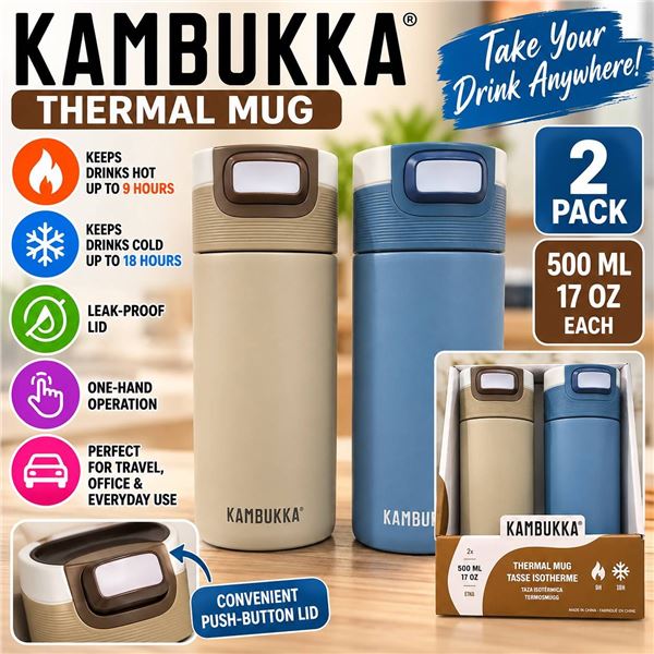 Kambukka Thermal Mug 2-Pack 500ml
