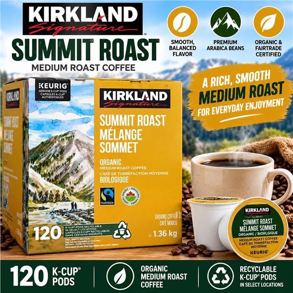 Kirkland Summit Roast Coffee 120 K-Cups 1.36kg