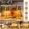 Image 1 : Mikasa 2 Gold LED Rechargeable Table Lamps