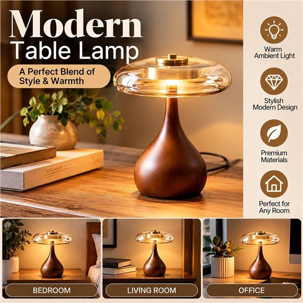 WITHINROOM Small LED Teardrop Mushroom Lamp (12.4in)