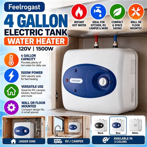 Feelrogast Electric Mini Water Heater Blue