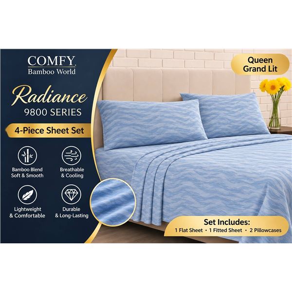 Comfy Bamboo Queen 4pc Sheet Set Radiance 9800