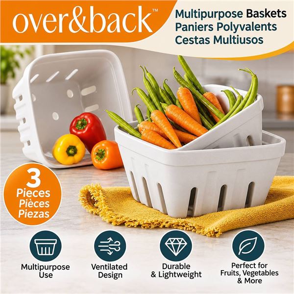 Over & Back Multipurpose Baskets Set of 3