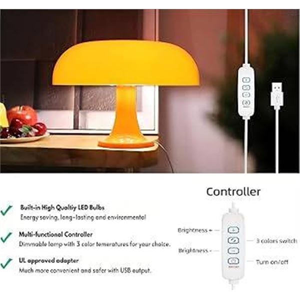 LED Table Lamp Orange With Touch Function