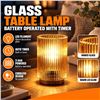 Image 1 : Glass Table Lamp LED Filament AAA Powered