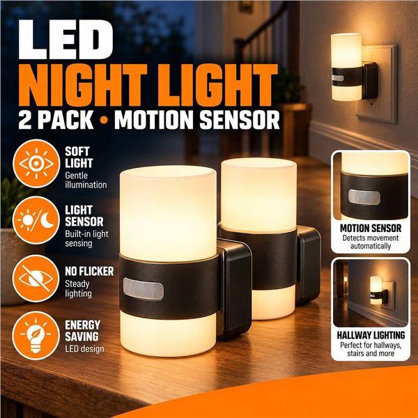 LOHAS LED Night Light 2 Pack Motion Sensor