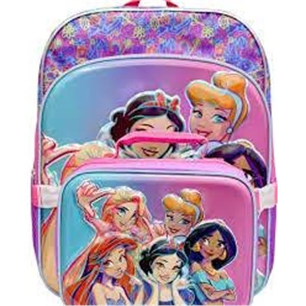 Disney Princess Backpack And Lunch Bag Set