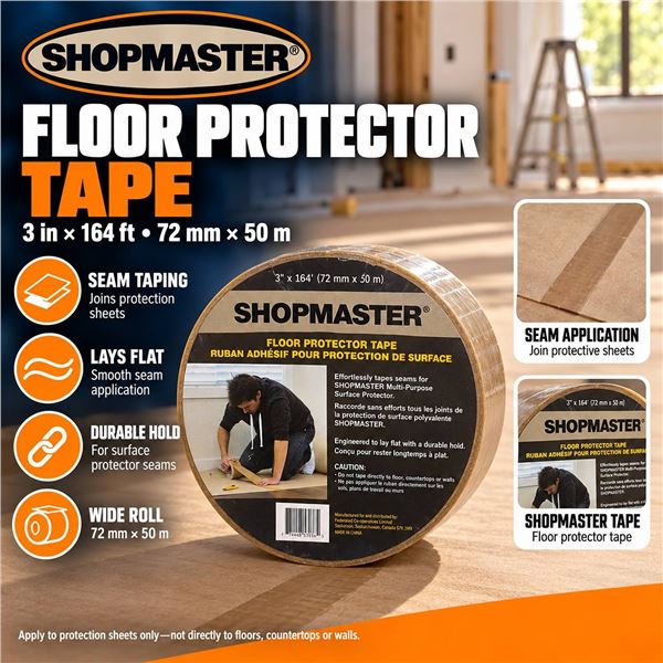 Shopmaster Floor Protector Tape, 20 Rolls