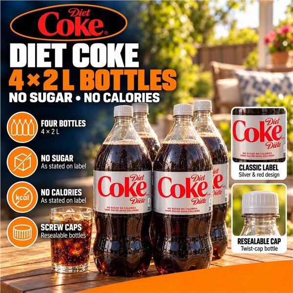 Diet Coke 2L Bottles Pack of 4