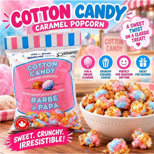 On the Run Cotton Candy Caramel Popcorn 7x80g