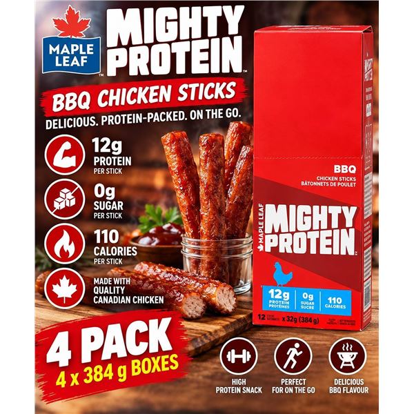 Maple Leaf Mighty Protein BBQ Chicken Sticks