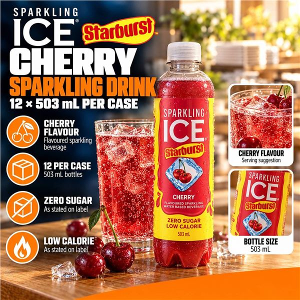Sparkling Ice Starburst Cherry 12x503ml Bottles