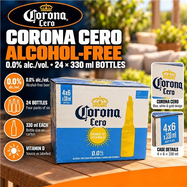 Corona Cero Non-Alcoholic Beer 24x330ml Bottles