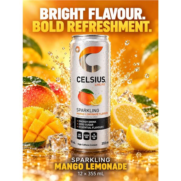 Celsius Sparkling Mango 355ml 12-Pack