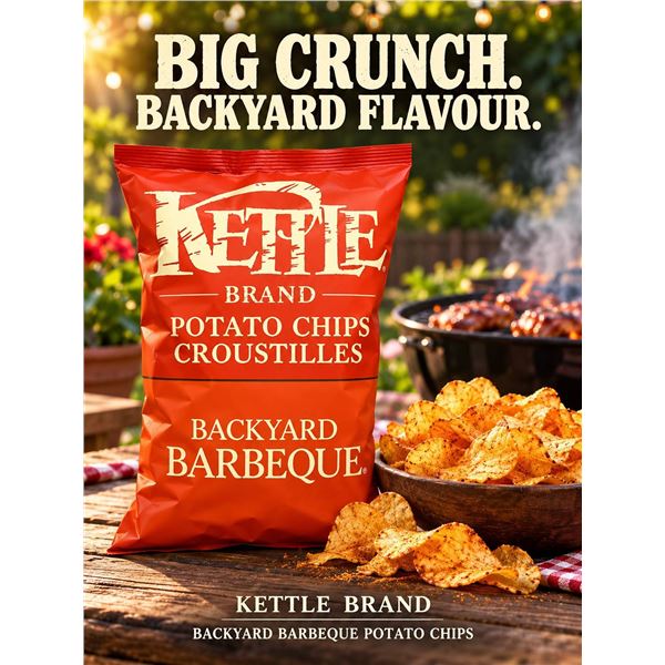 Kettle Potato Chips Backyard Barbeque 198g 12 Pack