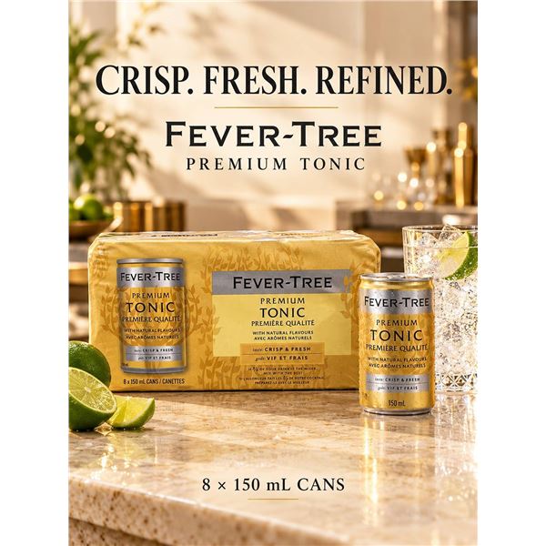 Fever-Tree Premium Tonic 3 Packs, 24x150ml Cans