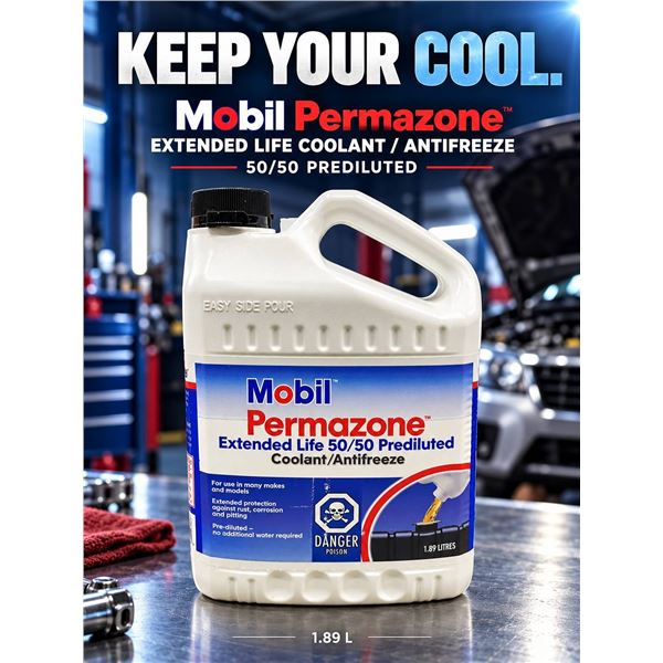 6 x 1.89L Mobil Permazone Coolant/Antifreeze