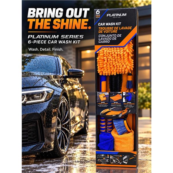 Platinum Car Wash Kit 6 Piece Set 62 in Pole