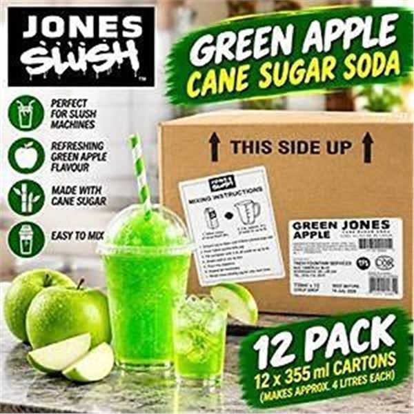 Jones Green Apple Cane Sugar Soda Syrup 12x720ml