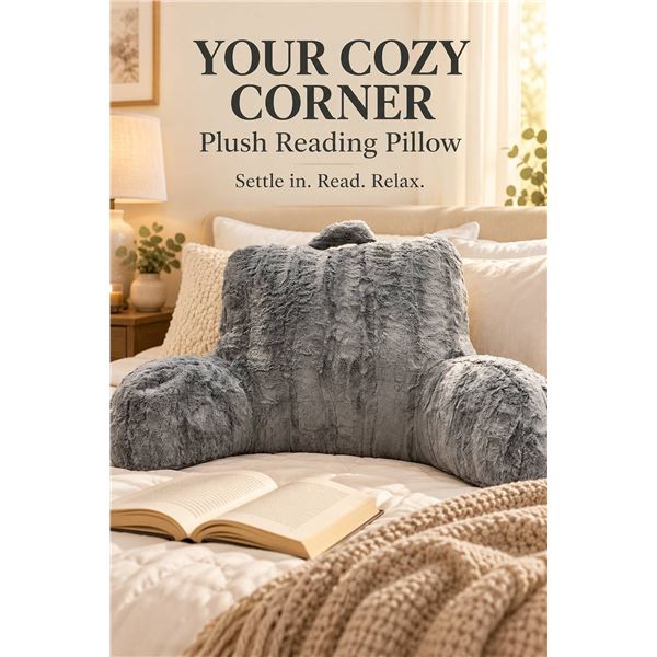 Gray Bedrest Pillow Plush Backrest