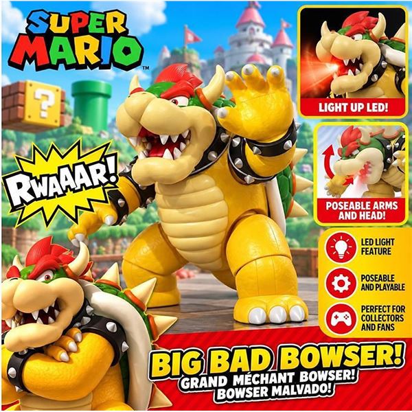 Super Mario Big Bad Bowser Light-Up Figure