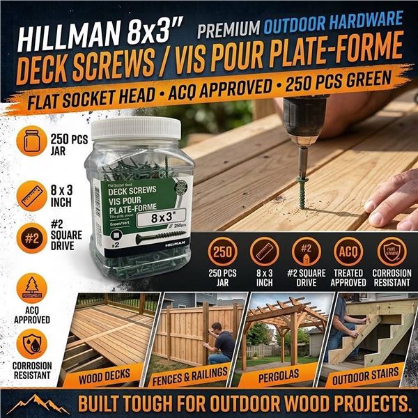 Hillman Deck Screws 8 x 3 inch 250 Pieces