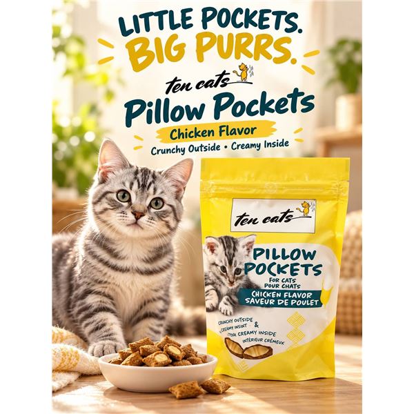 Ten Cats Pillow Pockets Chicken, 12x85g