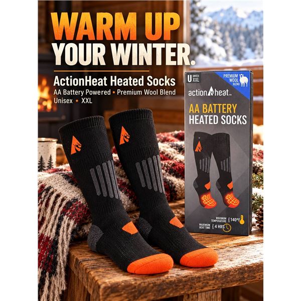 ActionHeat AA Battery Heated Socks XXL
