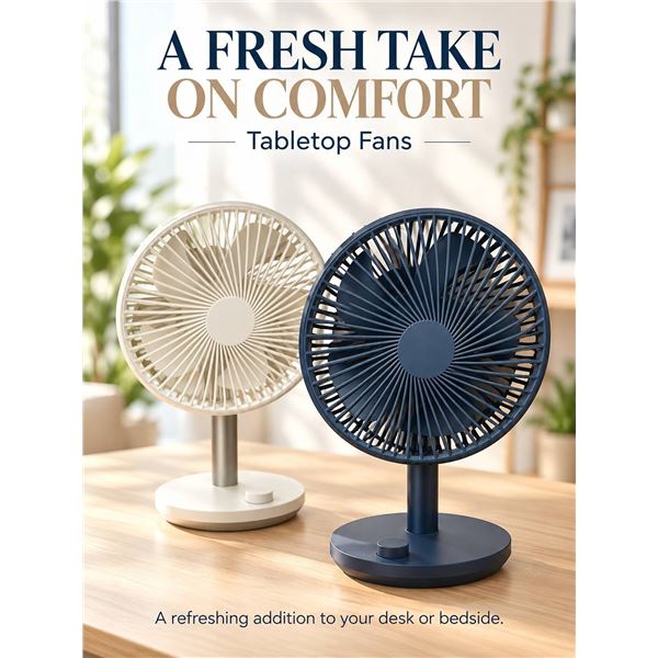 Lumena Portable Table Fans, Set Of 2