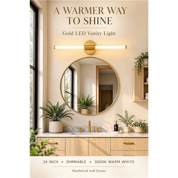 Gednbo Gold Vanity Light Fixture 24 Inch