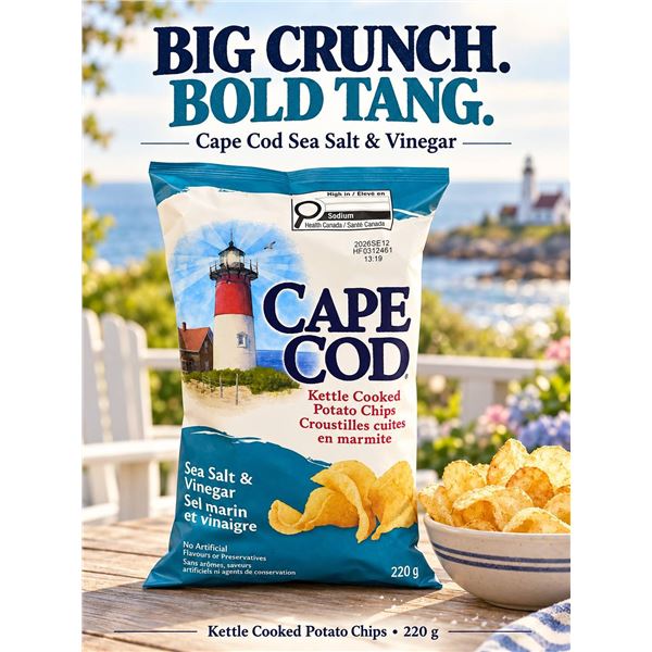 Cape Cod Sea Salt Vinegar Potato Chips 220g