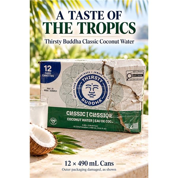 Thirsty Buddha Coconut Water 12 x 490 ml
