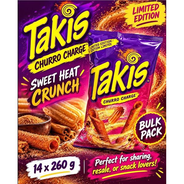Takis Churro Charge 28 x 260g Limited Edition