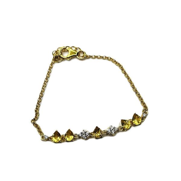 Gold Plated Sterling Silver Natural Citrine (1.25ct) Bracelet, W/A $700.00. Citrine is the birthston