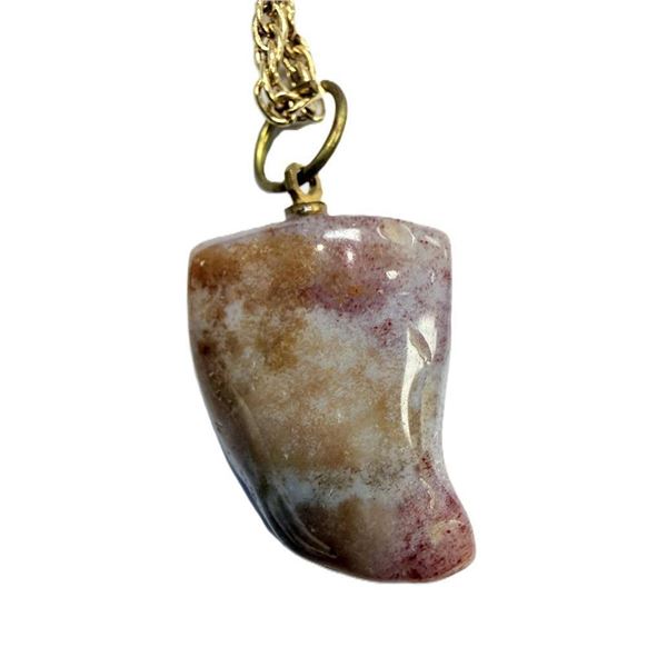 Agate Pendant with Brass Chain, Retail $250.00.