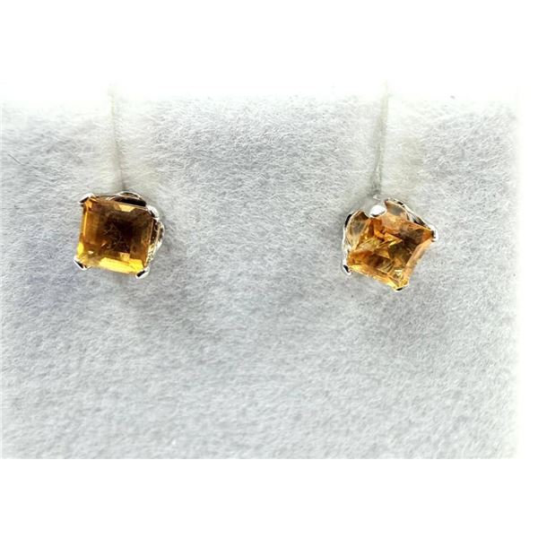 10KT White Gold Natural Citrine Earrings, Retail $350.00.