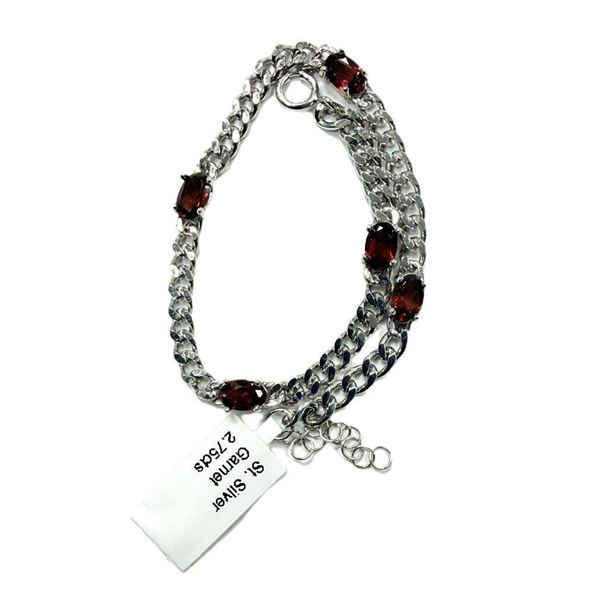 Sterling Silver Natural Garnet (2.75ct) Bracelet, W/A $600.00.